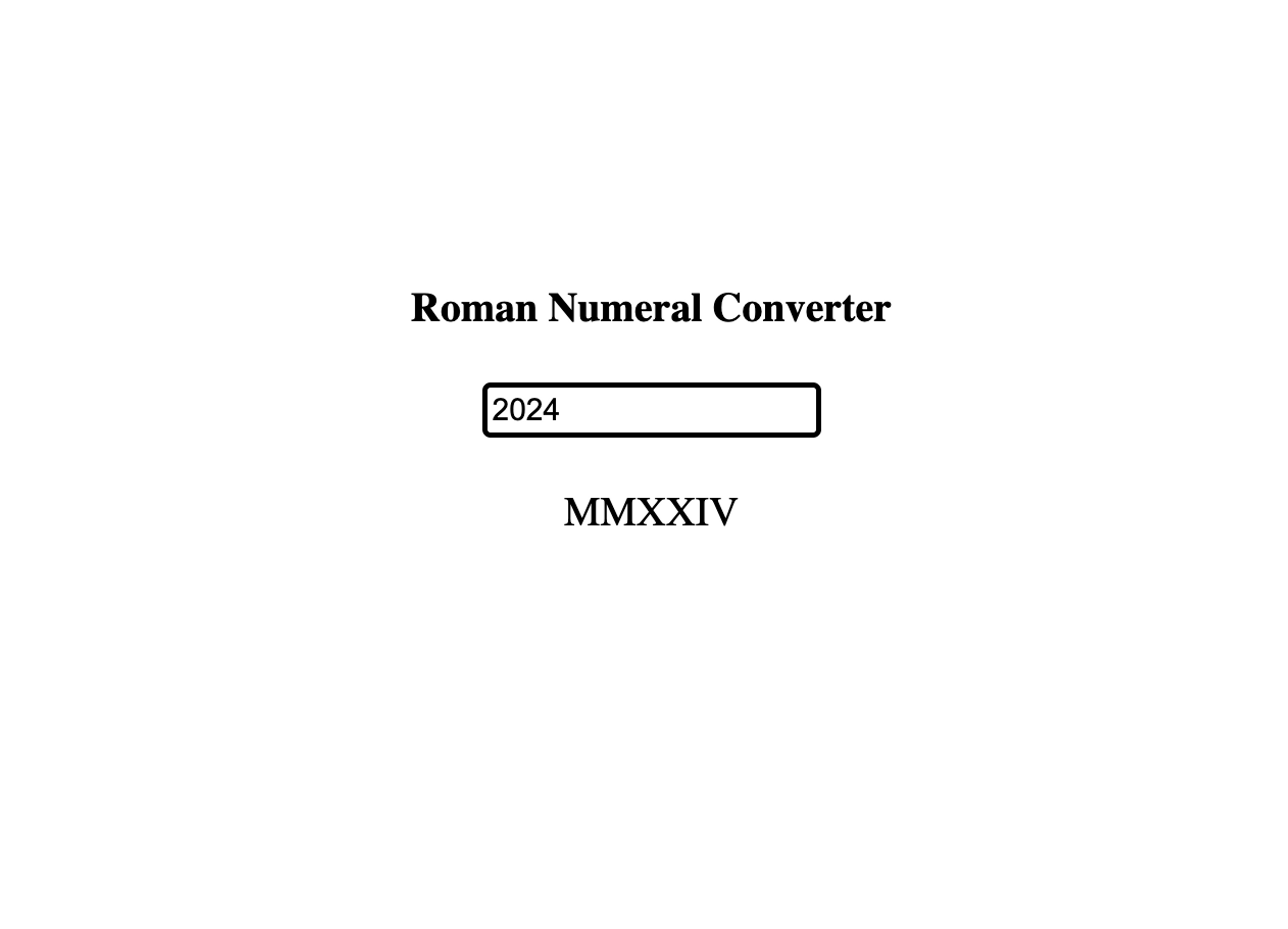 Roman Numeral Convertor